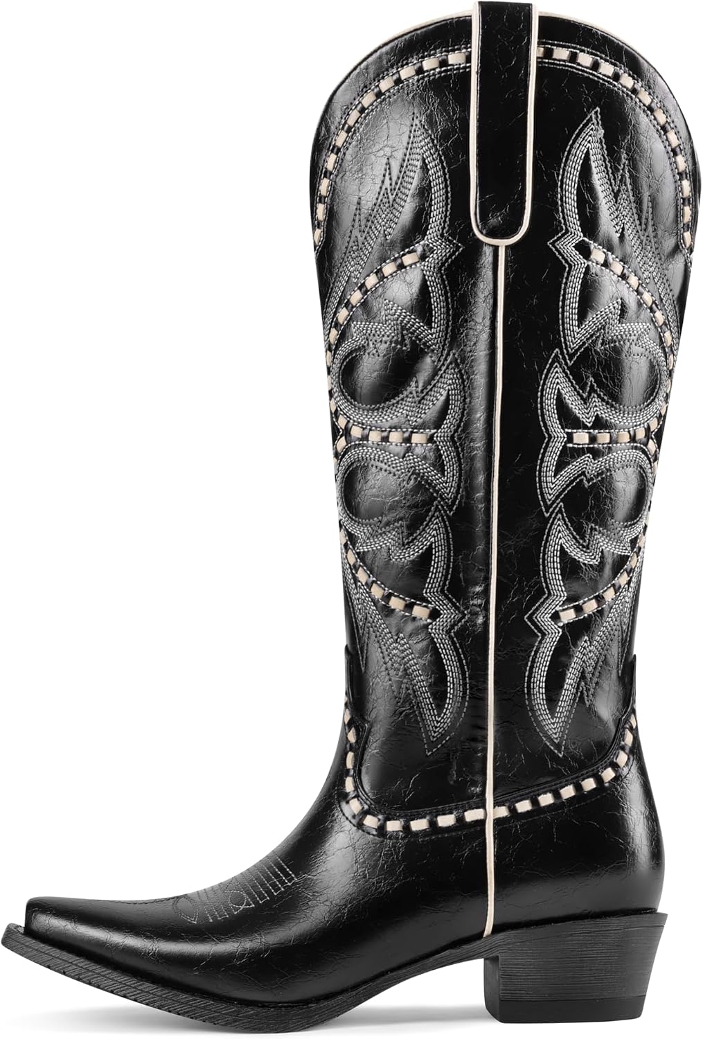 Women's Cowboy Boots Knee High Square Toe Chunky Heel