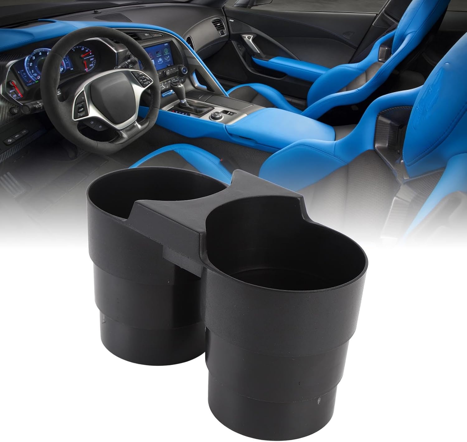 Car Center Console Dual Cup Holder, Cup Holder Insert Replacement for C7 2014-2019