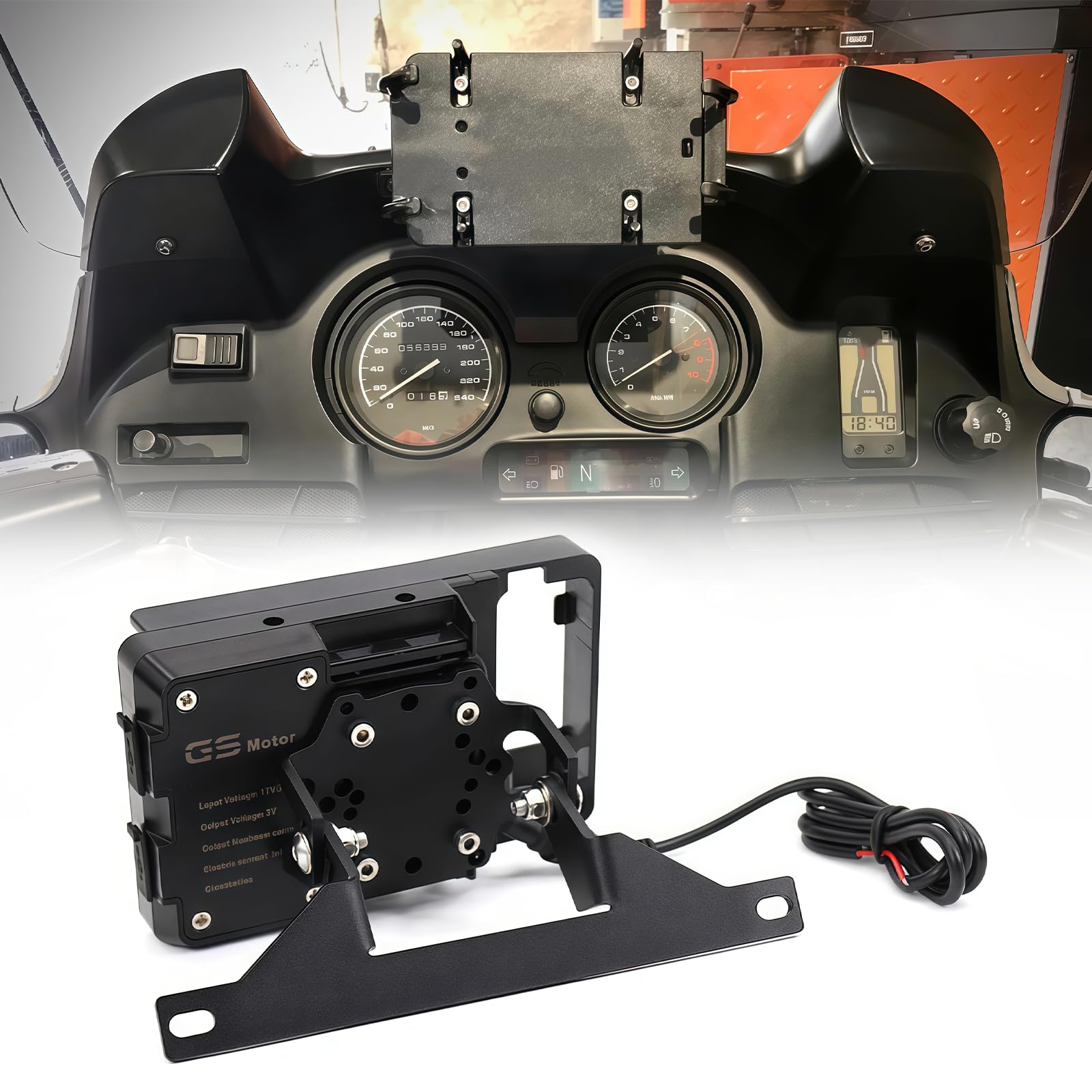 Soporte de teléfono para cargador USB de motocicleta, soporte de navegación GPS para BMW R1150RT R850RT, soporte de montaje de navegación de carga rápida USB dual