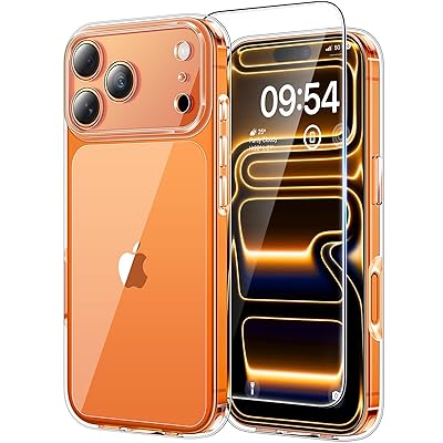 TAURI for iPhone 17 Pro Case, Full Camera Protection with Screen Protector, Anti-Yellowing Military-Grade Protection Shockproof Slim Phone Case for iPhone 17 Pro, Clear