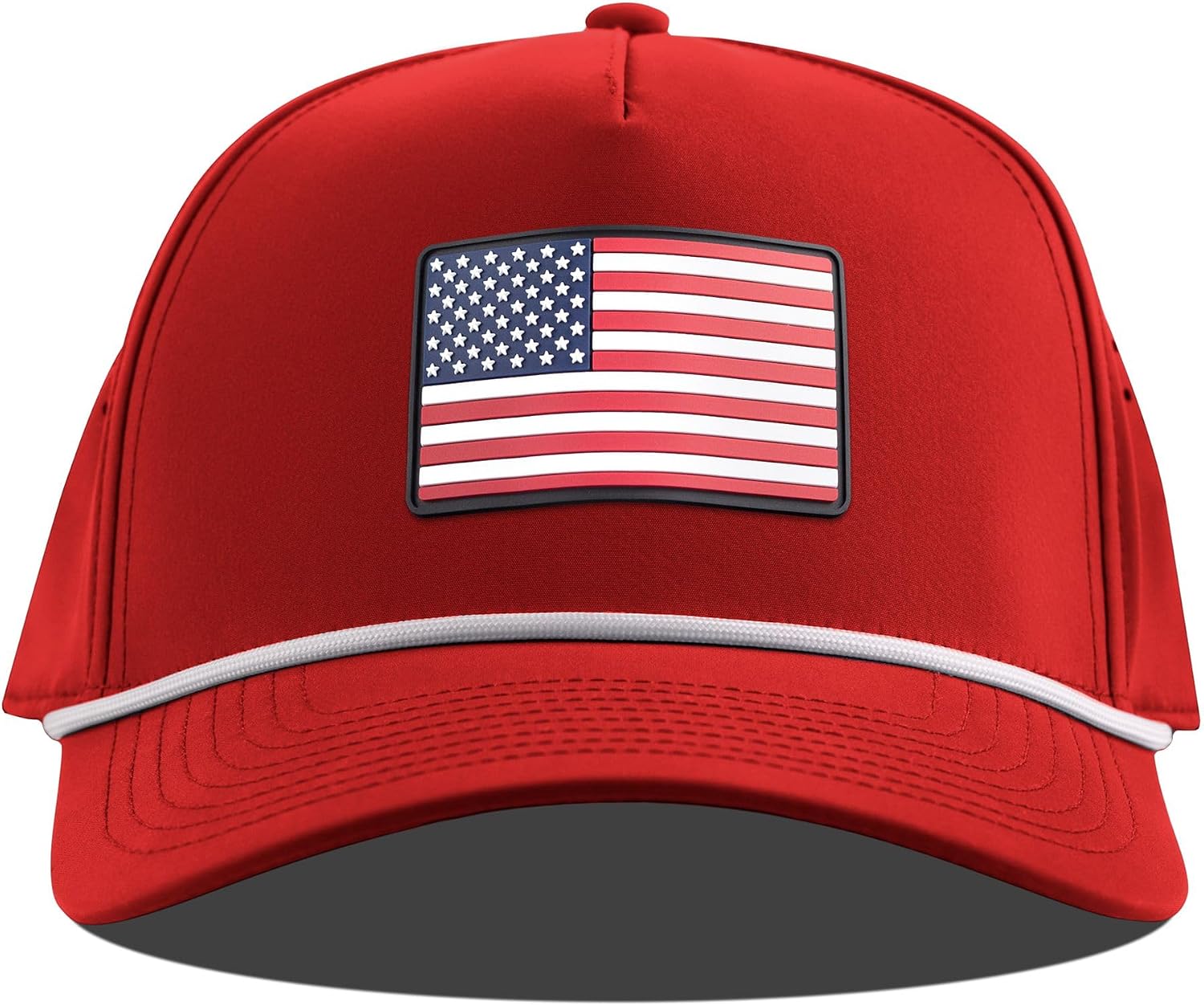 Branded Bills Old Glory 5 Panel Rope Hats for Men, Adjustable Baseball Cap, USA Flag Snapback