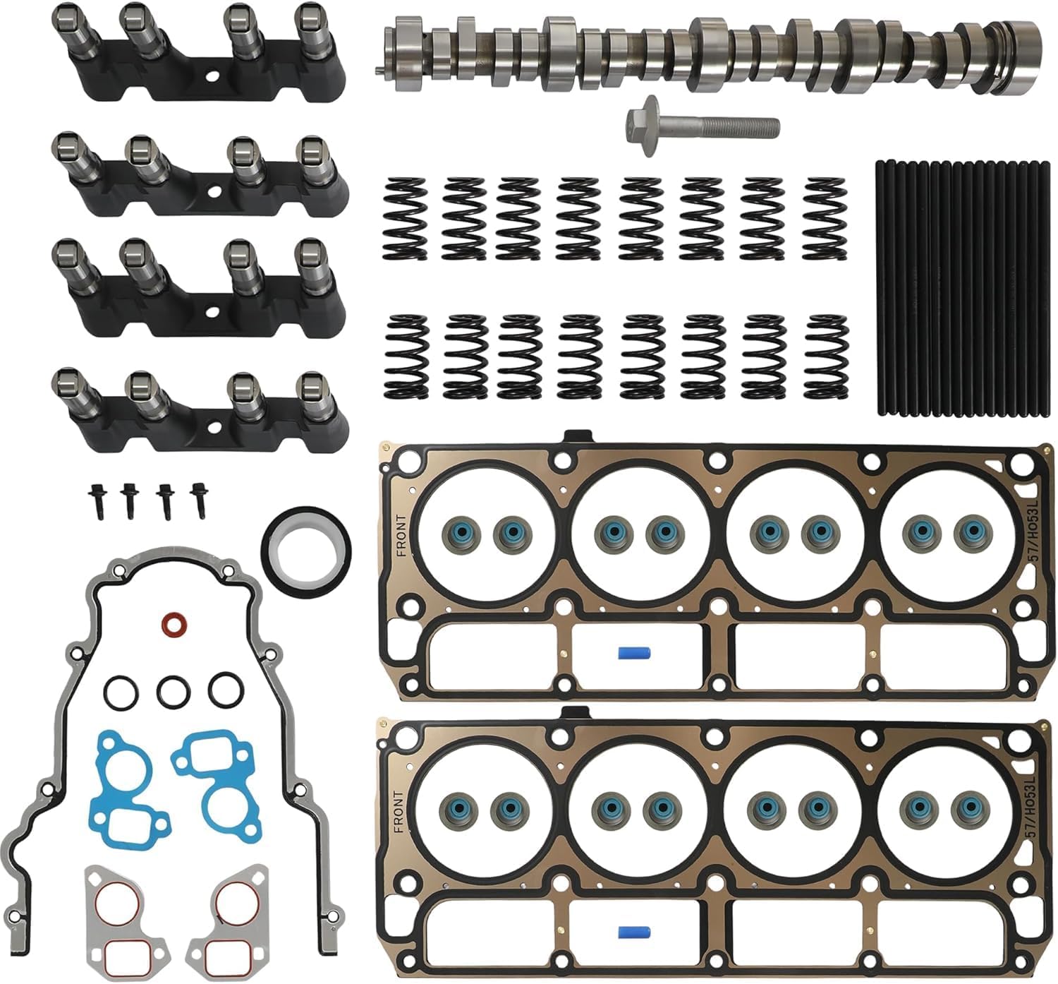 E1840P Sloppy Stage 2 Camshaft Lifter Kit Fits for 1999-2013 Chevy/GMC LS Gen 3/4 Avalanche Silverado Tahoe GMC Yukon Sierra 4.8 5.3 - Includes Camshaft, Lifters Kit, Pushrods, Gaskets,Valve Spring
