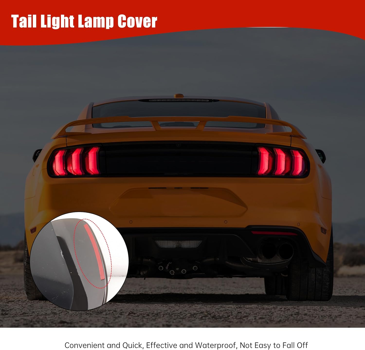 Smoked Black Taillight Shades Compatible with Ford Mustang 2018 2019 2020 2021 2022 2023 Taillights Lampshade Decoration Exterior Accessories(6pcs)