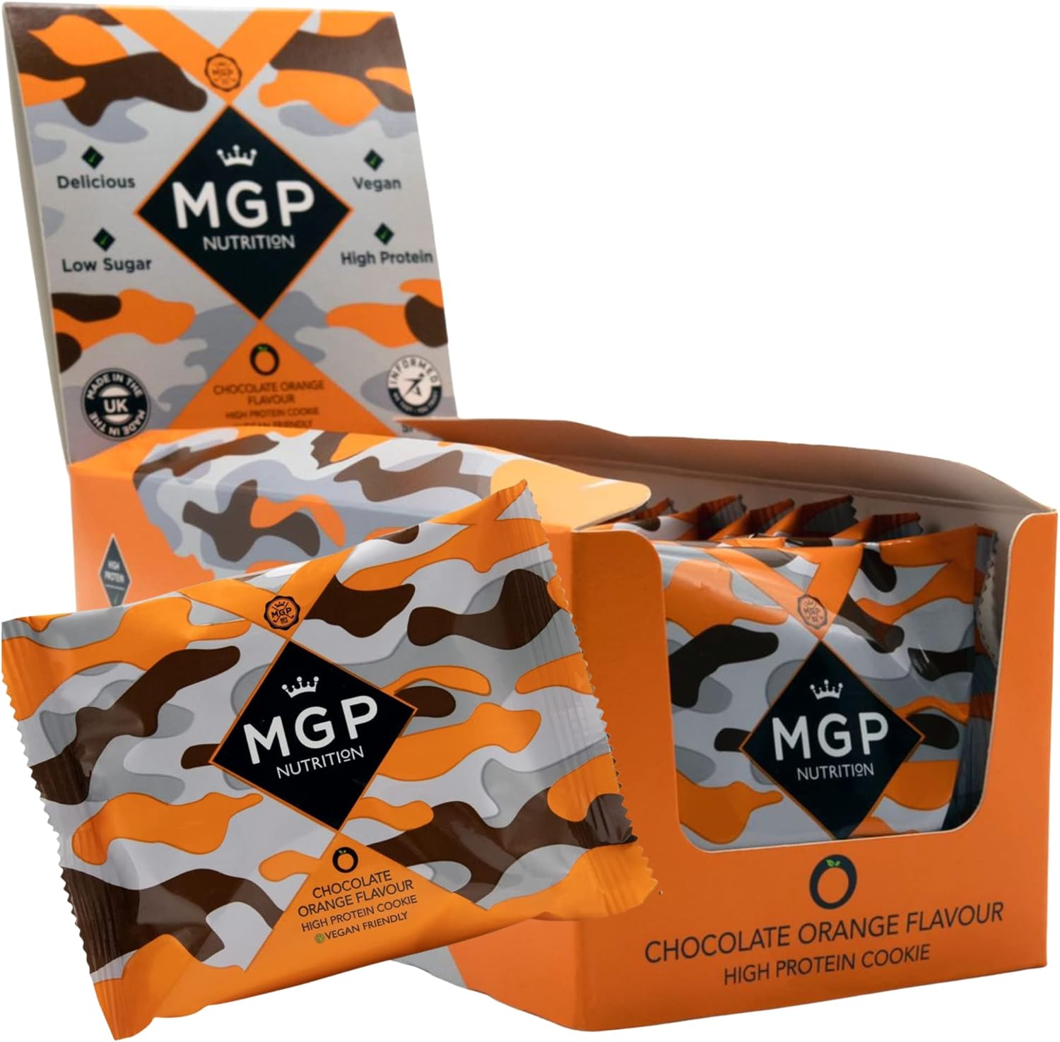MAX GOLF PROTEIN 12 Pack Chocolate Orange Nutritional Cookies, High