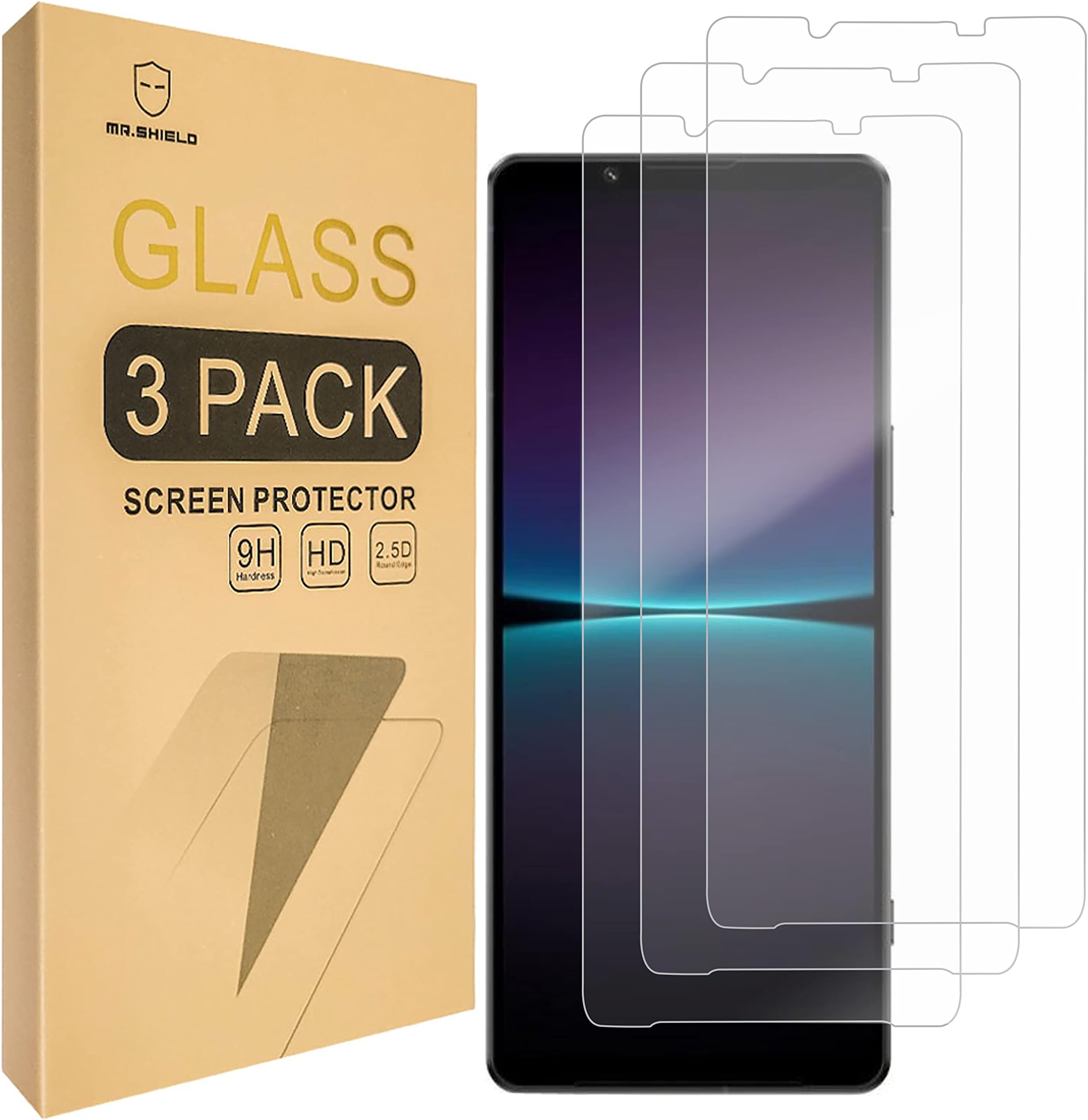 Screen Protector For Sony Xperia 1 V [Tempered Glass] [9H Hardness] [3-Pack] Screen Protector