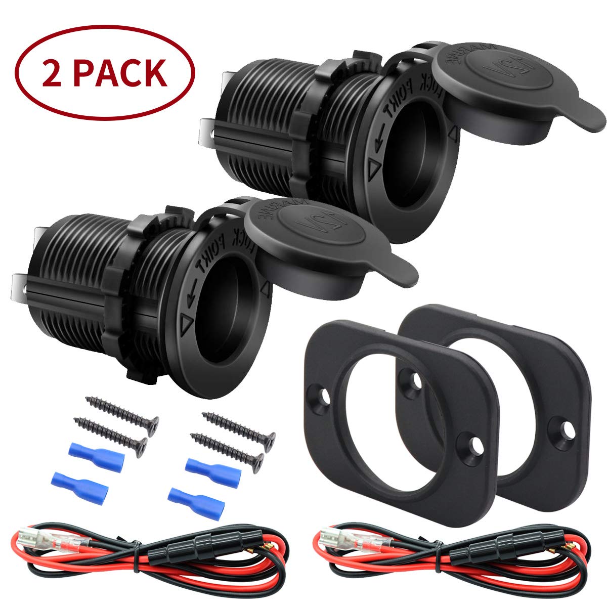 2 Prese Accendisigari Auto 12V/24V Con Cavo 60 Cm – Adattatore Per Camper, Moto, Barca – Massima Potenza 240W