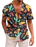 KYKU Mexico Shirt for Men Funny Beach Shirts Hawaiian Button Down Short Sleeve
