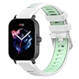 Compatible with IDW19/IDW13/IDW16 Smart Watch Bands, 22mm Silicone Dual-Color Watch Band with Quick Release Pins for MILOUZ/Fitpolo/A-TGTGA/TMHAI/DATAFY/Hoowel IDW19 Watch, TOOBUR/Gydom/Konitee/Faweio/Amzhero/Fitpolo/VRPEFIT/TEMINICE IDW13/Woneligo W3 Smart Watch Wrist Strap