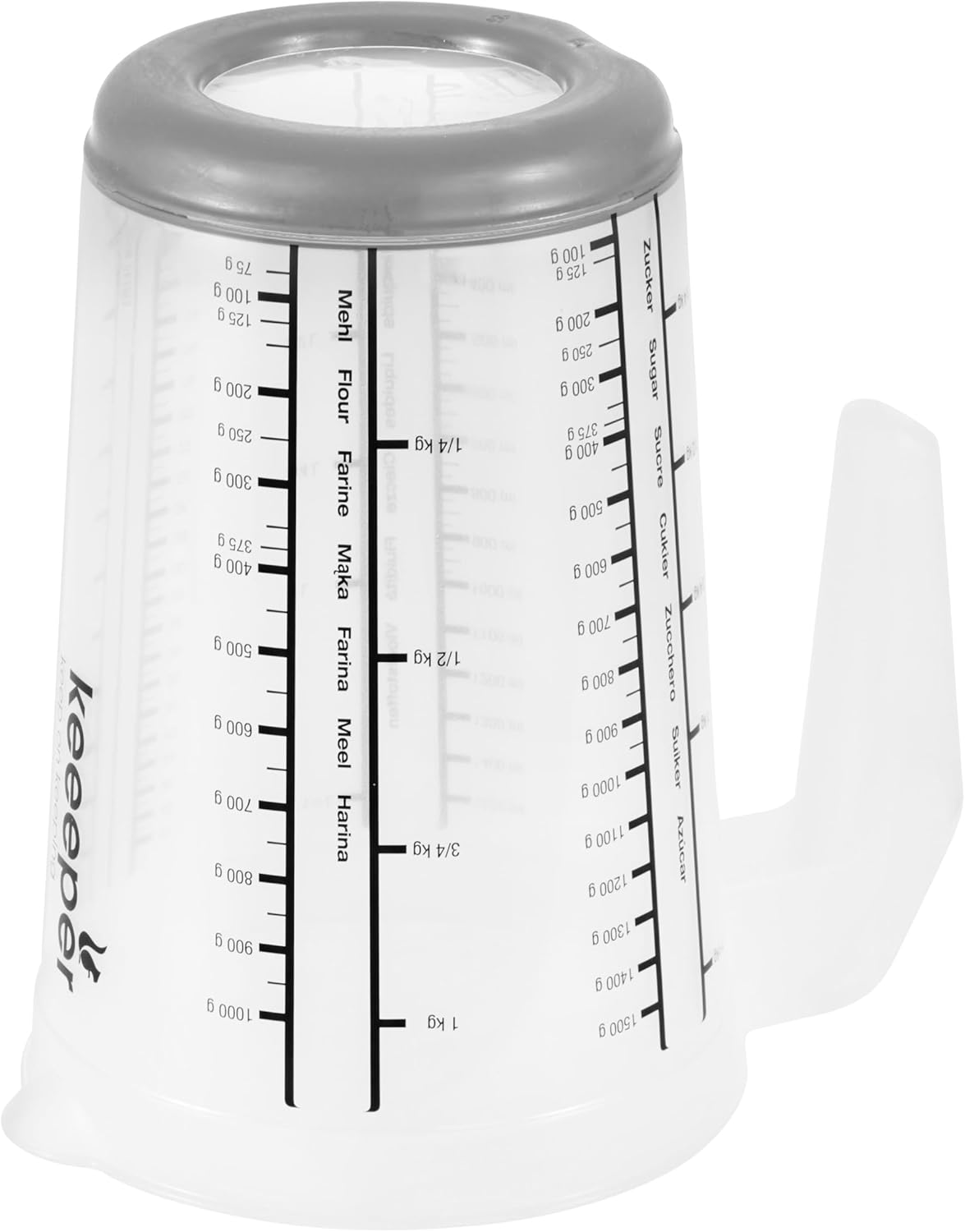 keeeper Measuring Jug with Non-Slip Function, 1.5 L, Massimo, Nordic Grey