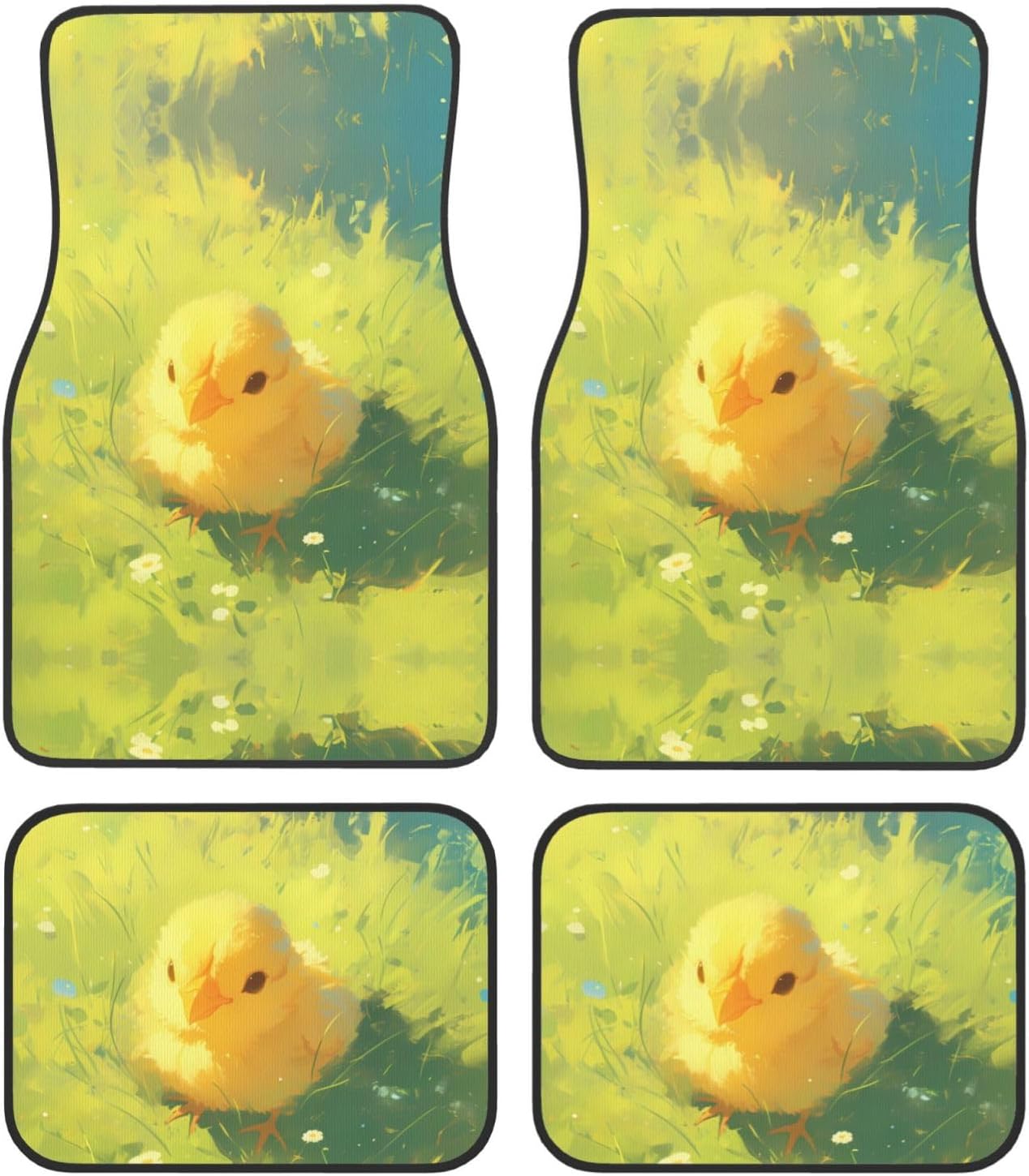 chicks Patterned car mats 4-piece set | For cars/SUVs/trucks | Firm fit without displacement