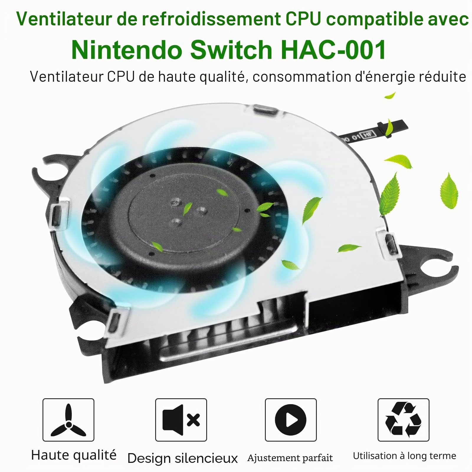 S-Union Ventilateur de Refroidissement Interne,CPU Ventilateur de Refroidissement Remplaçable avec Tournevis pour la Console Nintendo Switch NS 2017