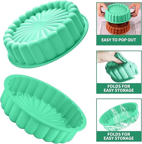 Miniatura 3 de Charlotte Cake Pan de silicona de 10 pulgadas, molde redondo antiadherente de silicona para hornear, moldes redondos de silicona para tarta de