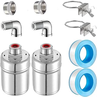 2pcs Stainless Steel Automatic Water Float Valve - 1/2in & 3/4in Dual Connections, Heavy-Duty Water Level Control for Livestock Trough, Fish Tank, Swimming Pool, No-Leak Design