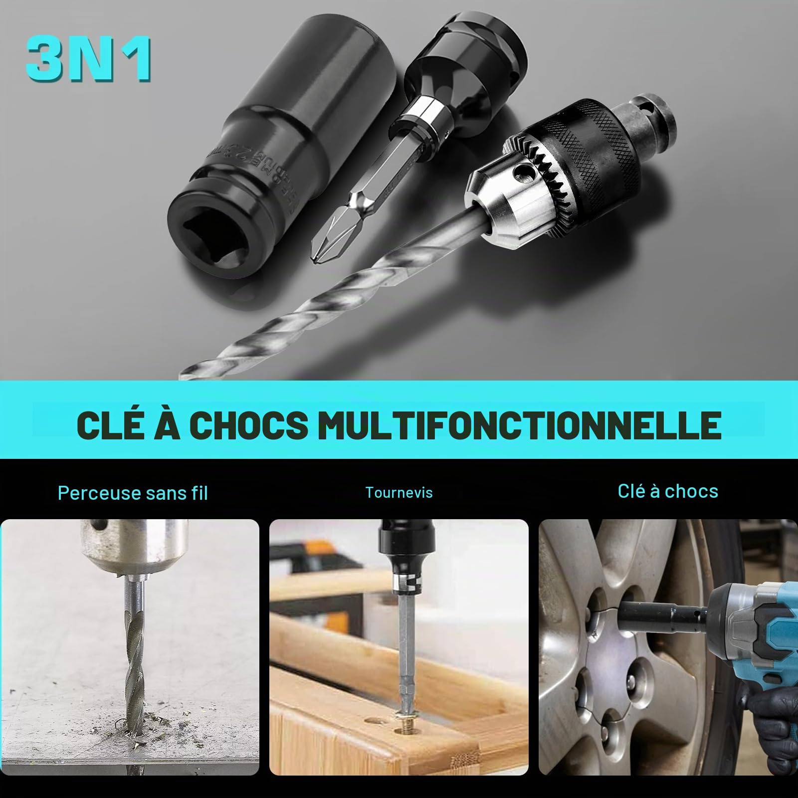 LIROPAU Clé à Chocs sans Fil Brushless 700Nm Boulonneuse à Choc Electrique