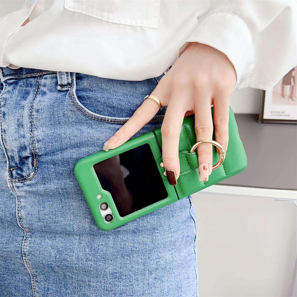 Custodia con anello opaco per Samsung Galaxy Z Flip 3, 4, 5, 5G, colore: azzurro cielo, per Samsung Z Flip 3