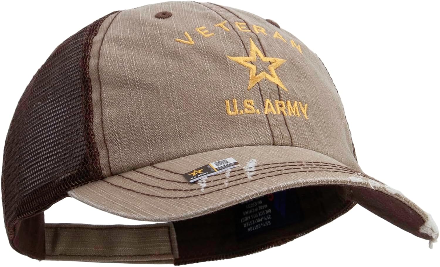 e4Hats.com U.S. Army Veteran Military Embroidered Low Profile Special Cotton Mesh Cap - Image 5