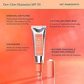 Naturium Dew-Glow Moisturizer SPF 50 PA++++, Daily Moisturizing Sunscreen & Face Primer, Skin Protector with Dewy Finish, 1.7 oz