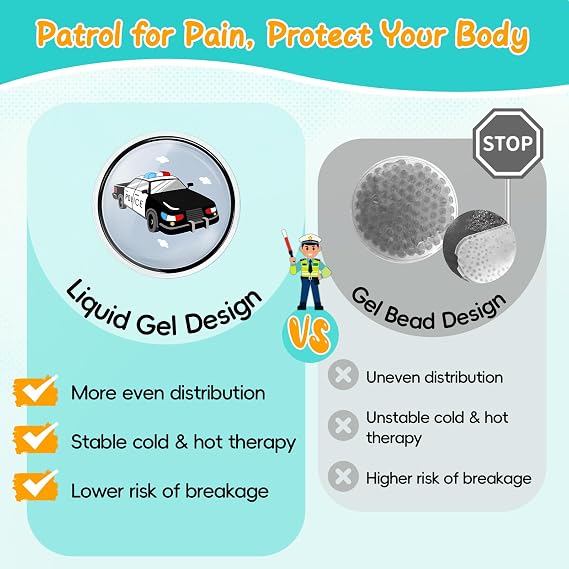 Comfytemp Kids Ice Packs for Boo Boo, Small Gel Ice Pack Injuries Reusable