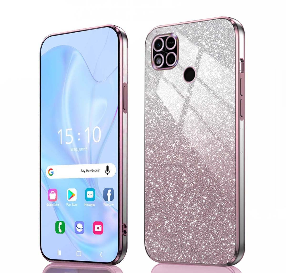 GOGME Cover per Xiaomi Redmi 10C, in TPU Gradient Color Case Cover, Angoli Rinforzati Custodia Protettiva Trasparente Antiurto Morbido Silicone Bumper (Rosa/Purple