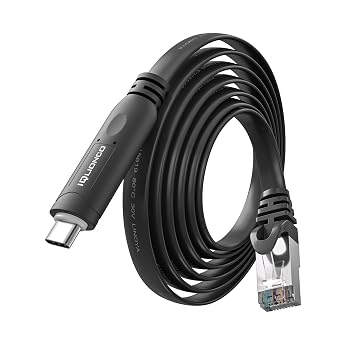 USB-C to RJ45 Console Cable Black - Cisco Certified FTDI Chip | Plug & Play for Routers/Switches 6ft - NOT Ethernet!