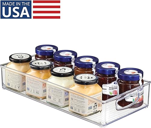 Miniatura 2 de iDesign Organizador de plástico sin BPA para despensa y cocina, congelador y refrigerador con asas de fácil agarre, 16 x 8 x 3 pulgadas, transparente