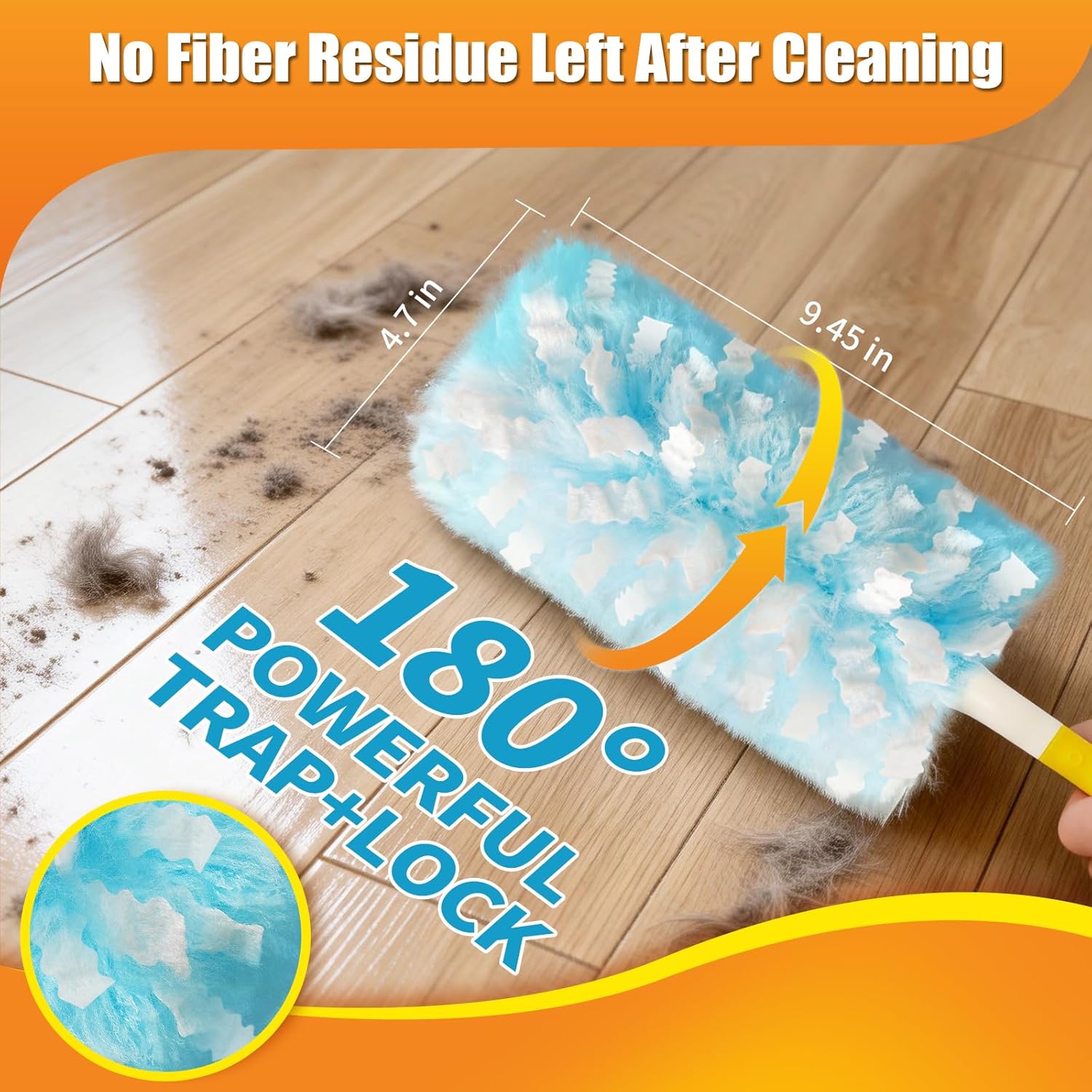 80 Count Duster Refills Compatible with Swiffer Duster, 180° Disposable Multi-Surface Microfiber Cleaning Dusters, Unscented