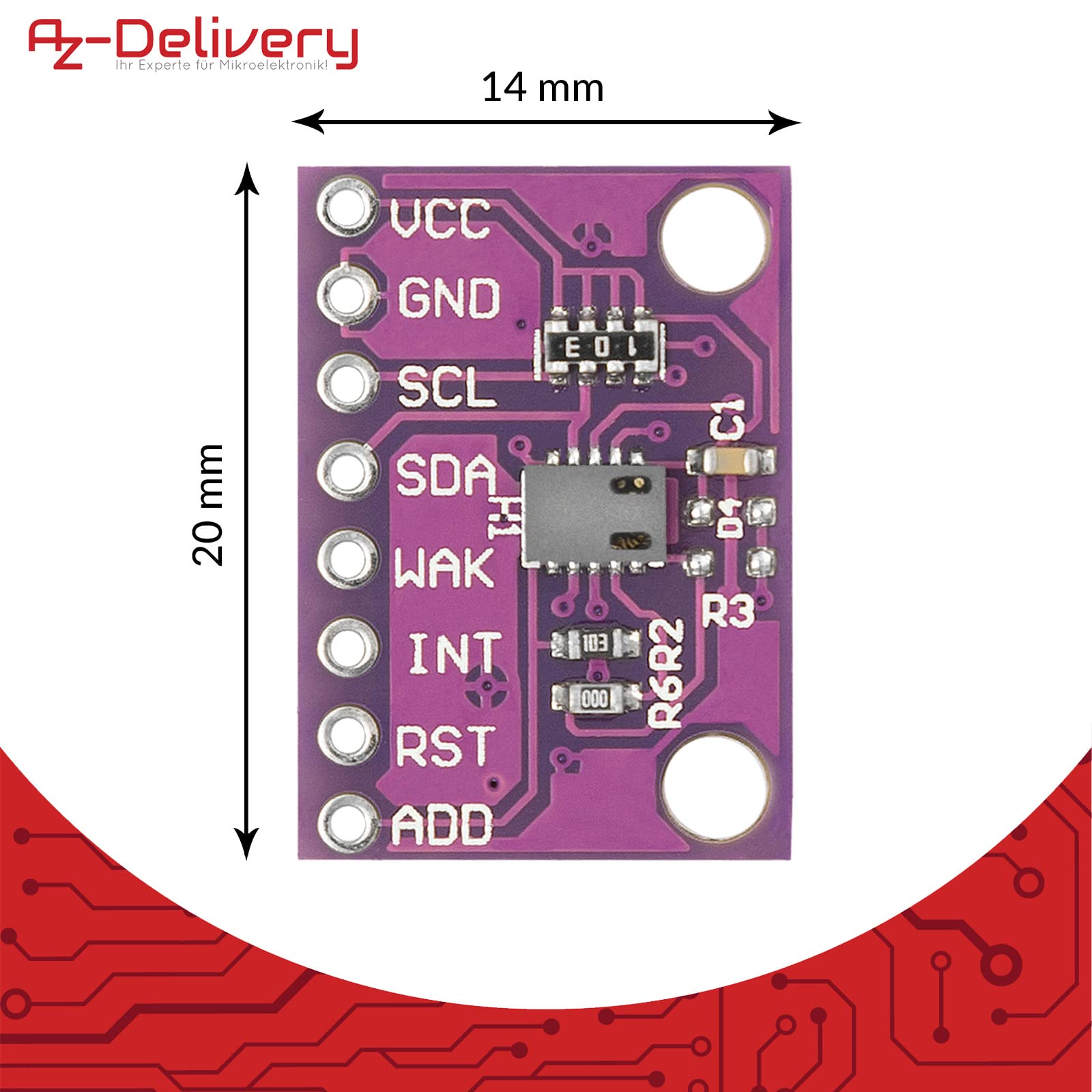 AZDelivery 5 x Kohlendioxid-Gassensor Metalloxid Sensor mit hochempfindlichem On-Board-Detektionssensormodul für die Luftqualität