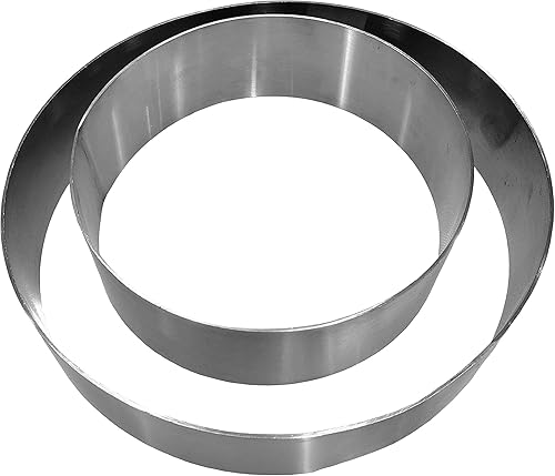 Miniatura 4 de SunRise Molde redondo de acero inoxidable de calibre pesado para pastelesanillo de pastelería (8 x 2 pulgadas)