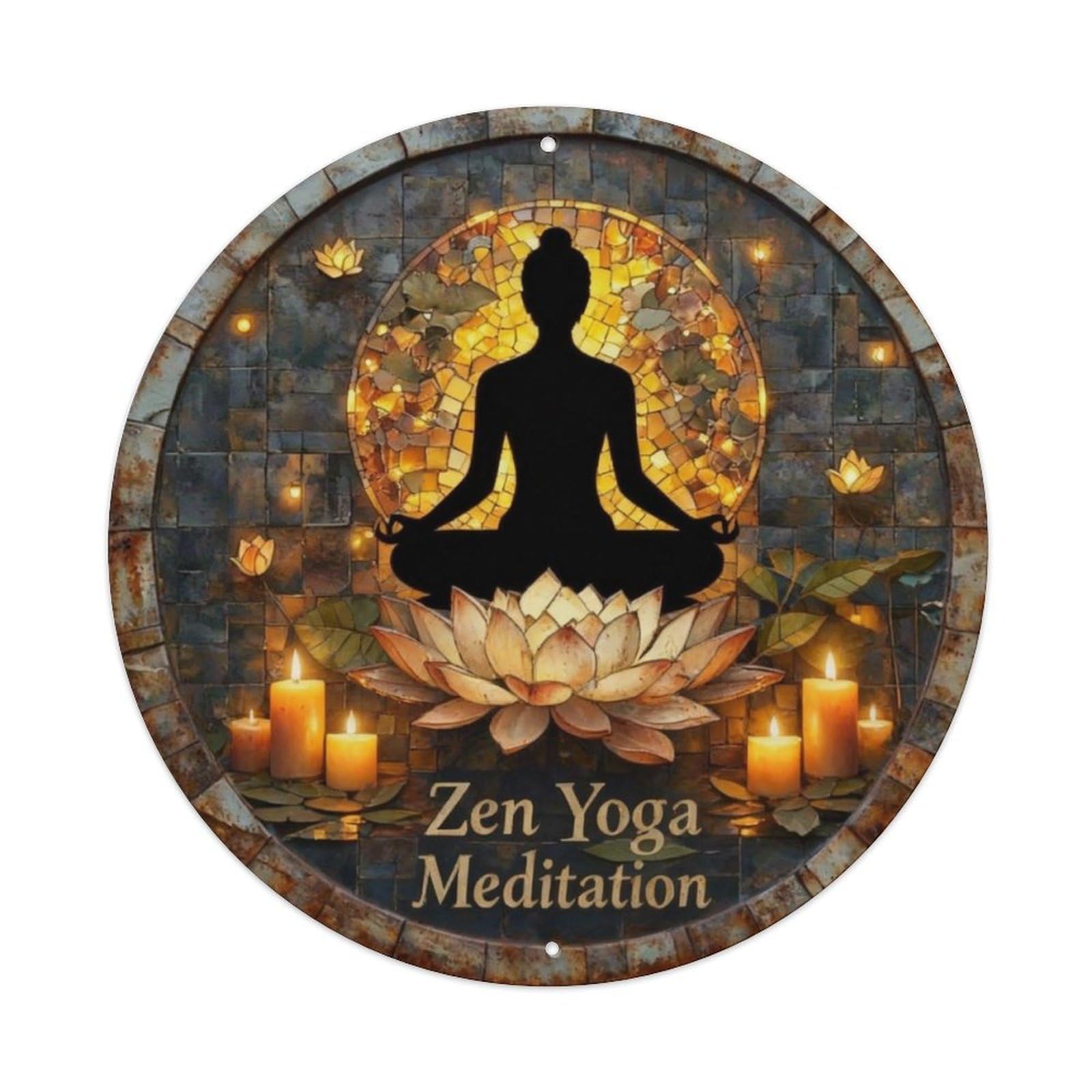 Zen Yoga Meditation Metal Tin Sign Plaque