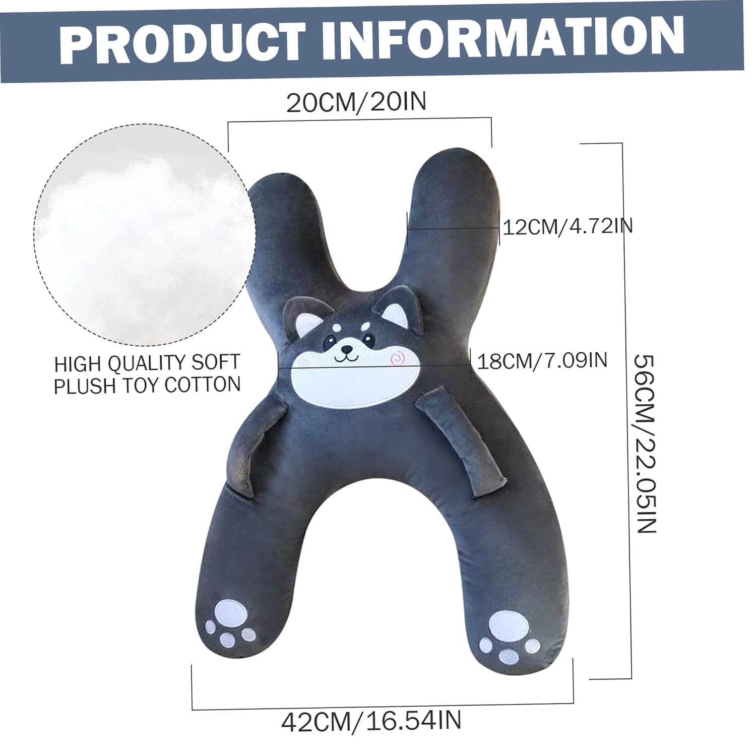 Car Pillow for Kids, H-Shaped Soft Kids Car Seat Pillow with Adjustable Belt and Hand Support for Sleeping Long Distance Travel, Holiday Decorations