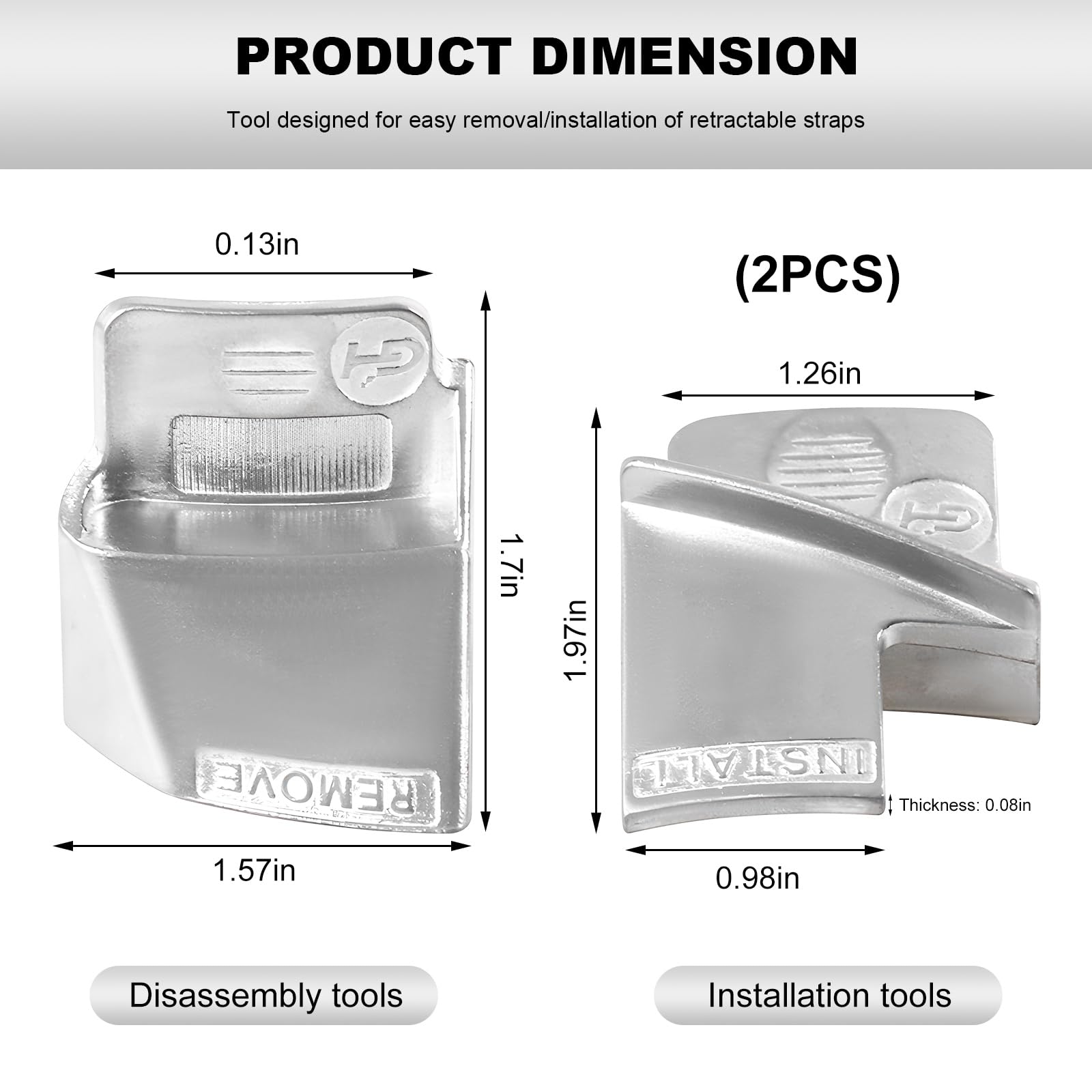 2PCS Stretch Belt Mate Kit, Serpentine Belt Tool For Timing Belt Auxiliary Pulley Removal Tool Metal Remover Installer Kit Car Trolley Truck Cart Belts C55