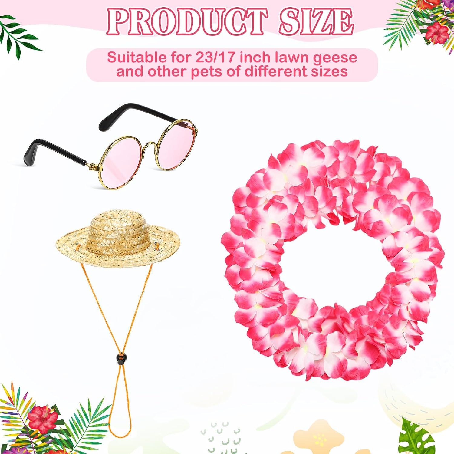 Shyyween Summer Hawaiian Goose Outfits for 23/17" Statue,Pink image 2