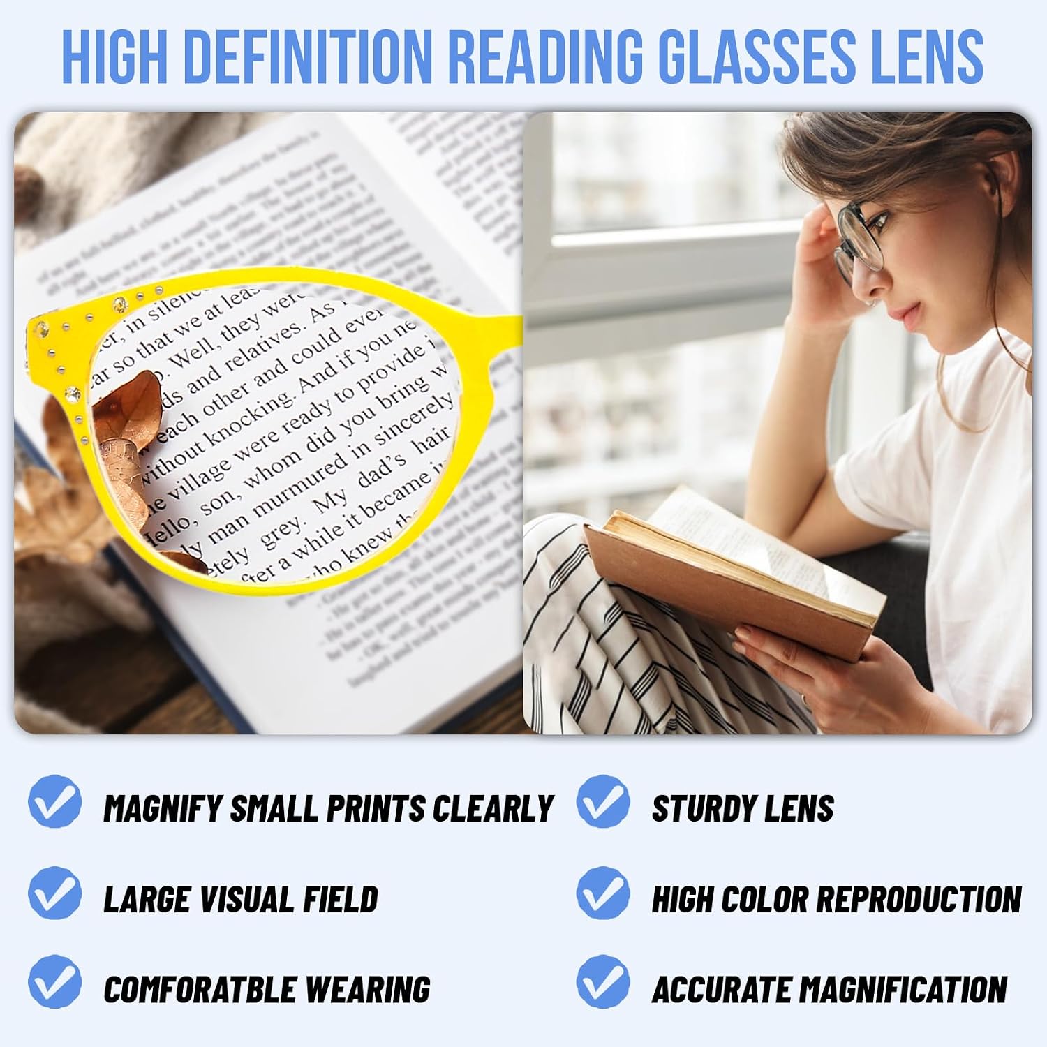 4 Packs Women's Reading Glasses 2.25 Cute Round Yellow Readers 225 for Women 100 1.25 1.5 1.75 2.0 2.25+ 2.5 2.75 3.0 3.5 4.0