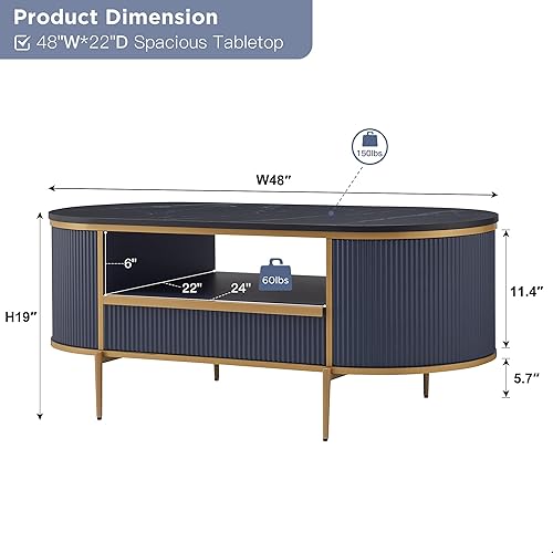 Miniatura 2 de OKD Mesa auxiliar moderna, mesa auxiliar de cama de 4 niveles con estación de carga y 2 cajones, mesita de noche cuadrada de madera para sala de