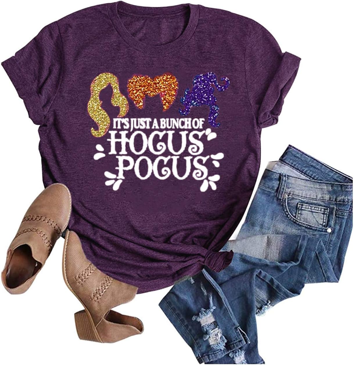 Hocus Pocus Halloween Movie T-Shirt Women Funny Sanderson Sisters Shirt Witch Costume O-Neck Vacation Tee