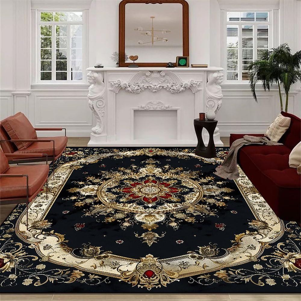 Tapis de Salon en Flanelle Chic : Élégance Rétro 160x230 cm DT 4390