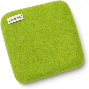 Woolbuddy Needle Felting Mat 6 x 6 x 1.5 Inch Lime, Pure Wool Felt Pad