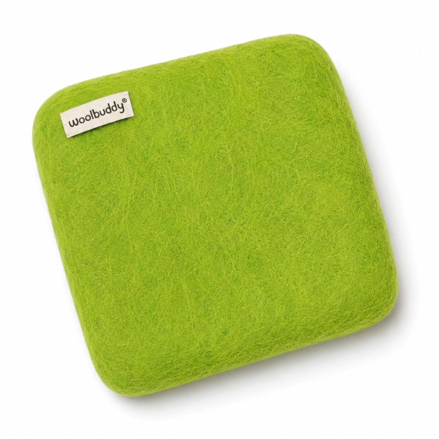 Woolbuddy Needle Felting Mat 6 x 6 x 1.5 Inch (Lime), Pure Wool Felt Pad