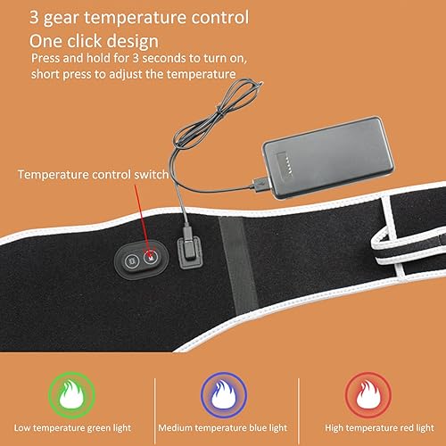 Miniatura 2 de Cinturón de cintura con calefacción, almohadillas térmicas eléctricas, masajeador de espalda baja de calentamiento rápido, cinturón térmico para el