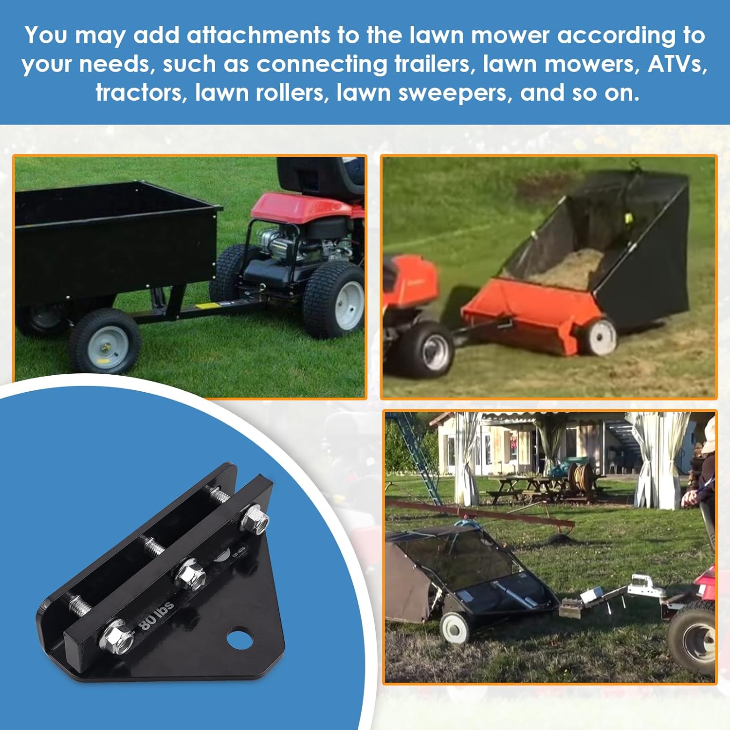 Hitch Kit, Compatible with Exmark Toro Zero Turn Hitches Fit, Lawn Mower Hitch Accessories, Replace OE# 109-9487, Black