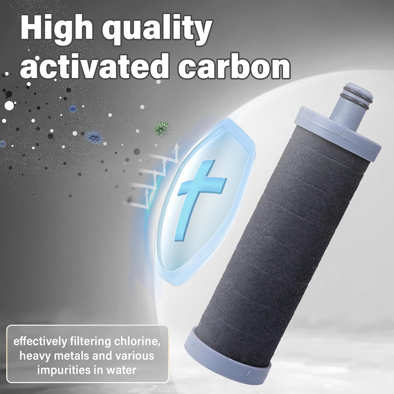 Shower Head Filter Cartridge 3PCS, Activated Charcoal Showerhead Filter removes chlorine, heavy metals and other impurities from the water and improves dry skin and hair conditions