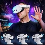 Upgrade Adjustable Head Strap Compatible with Quest 3S / Quest 3, One Click Stretch and Retract Design, Enhanced Comfort and Gaming Immersion VR Accessories for Oculus/Meta Quest 3S 2024