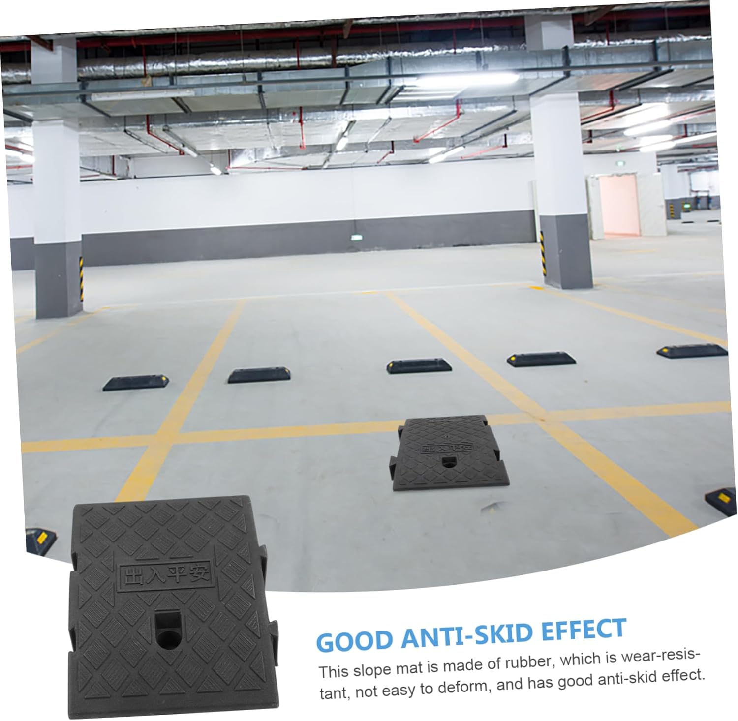 Wakauto Step Mat Service Ramps for Car Lifts Curb Ramps for Sidewalks Loading Ramps Car Ramps Low Cargo Ramp Garage Outdoor Plastic, 27x25cm, Black, 2X3747074M