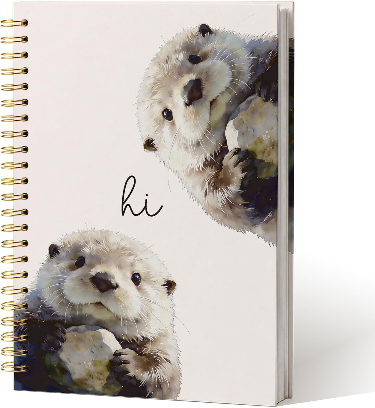 Sea Otter Notebook Journal,Cute Animal Notebook Journal for School Women Teen Girls Kids,Gifts for Sea Otter Lovers,Hardcover Spiral Notebooks for Work Notes Journaling,5.5x8.3 Inch