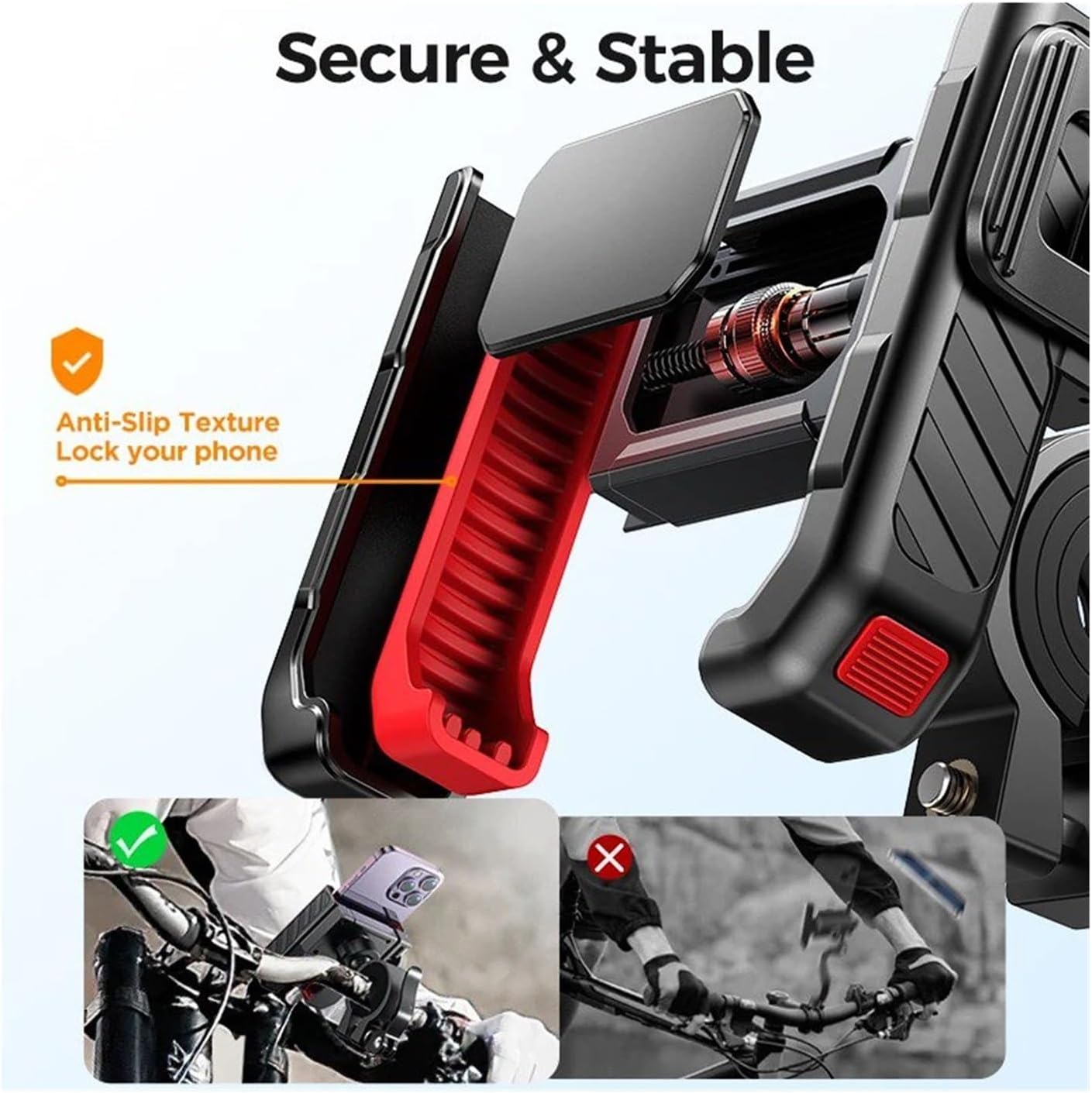 Bike Phone Mount Universal Motorcycle Phone Holder Half Enclosure Design Bike Bicycle Mount Quick Lock for 4.7"-7" Phones Bicycle Phone Holder