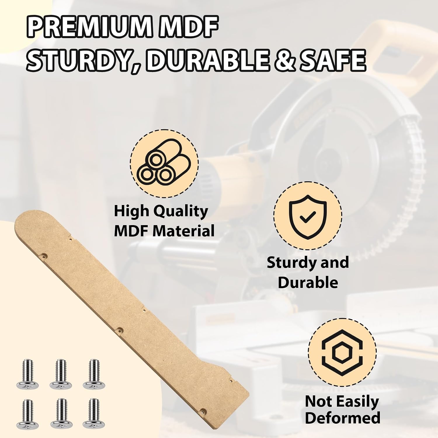 Zero Clearance Insert for Skil 10" Sliding Miter Saw MS6305-00 6305 Sliding Chop Saw Durable MDF Replacement Throat Plate for Precise, No Tear-Out Cuts & Reduced Noise (2 Pack)