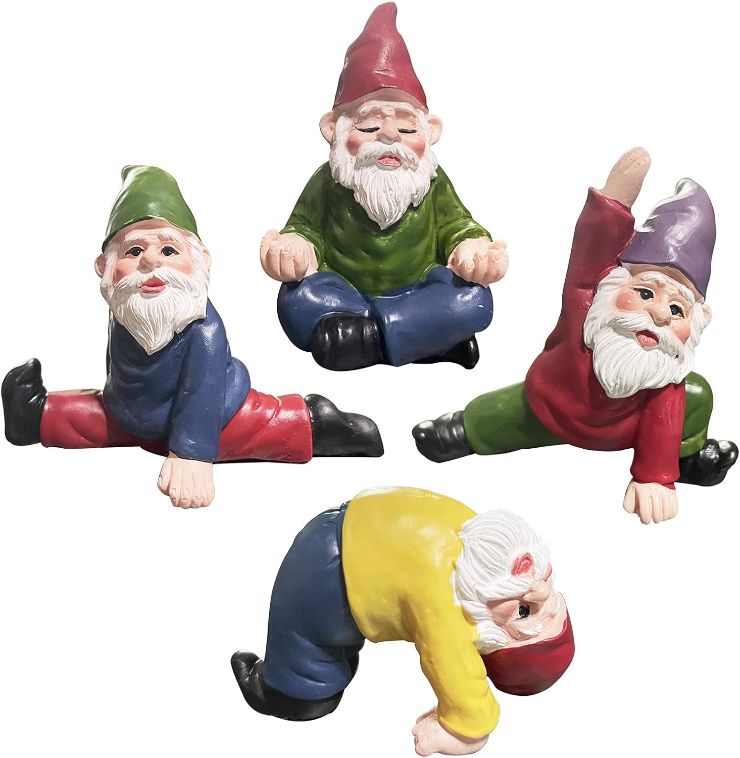 JIUMO Yoga Miniature Garden Gnome Fairy Garden Gnomes