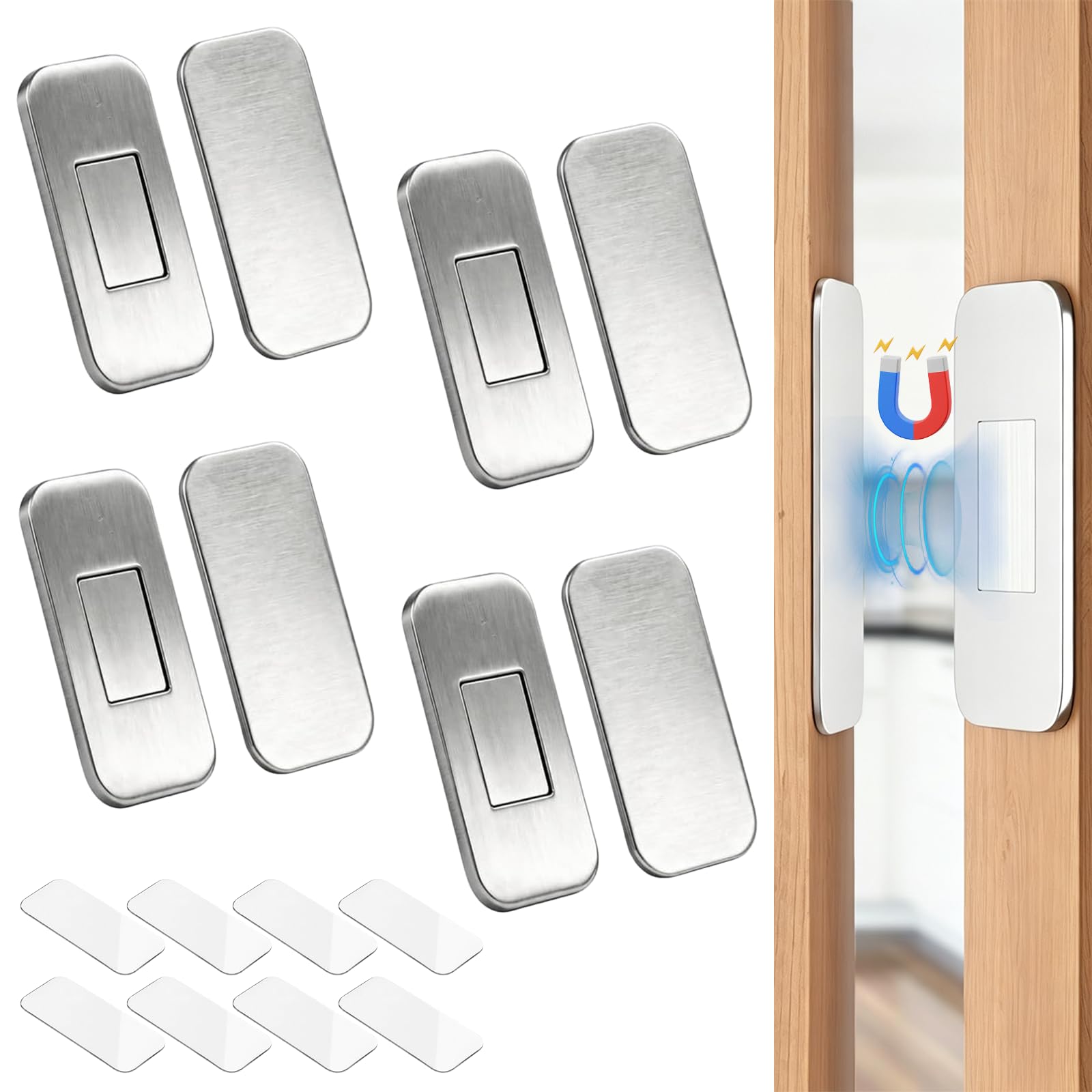 JDHUIOO 4 Pack Ultra Thin Adhesive Cabinet Door Magnets