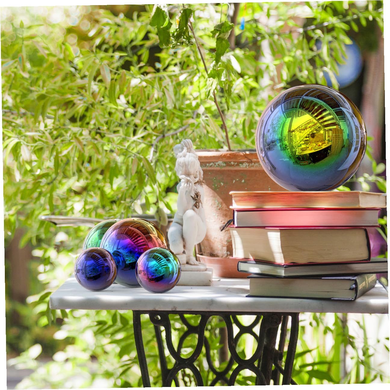 Happyyami Sfera Riflettente da Giardino 6 Pezzi Acciaio Inossidabile