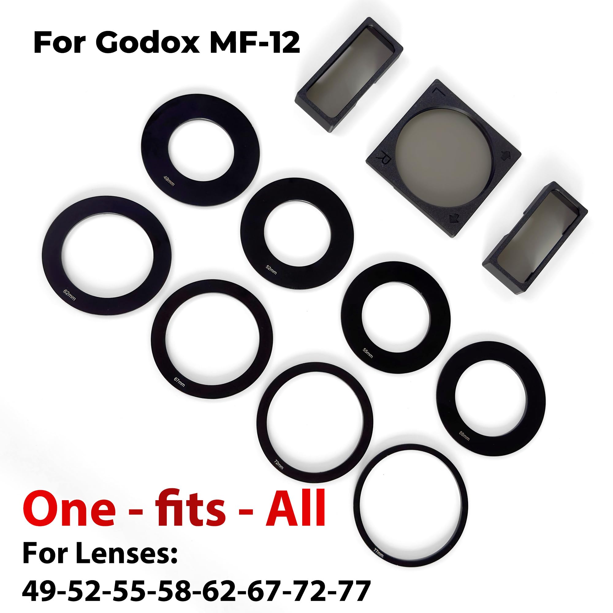 Godox MF-12 Lot de filtres polarisants pour photographie dentaire sans éblouissement